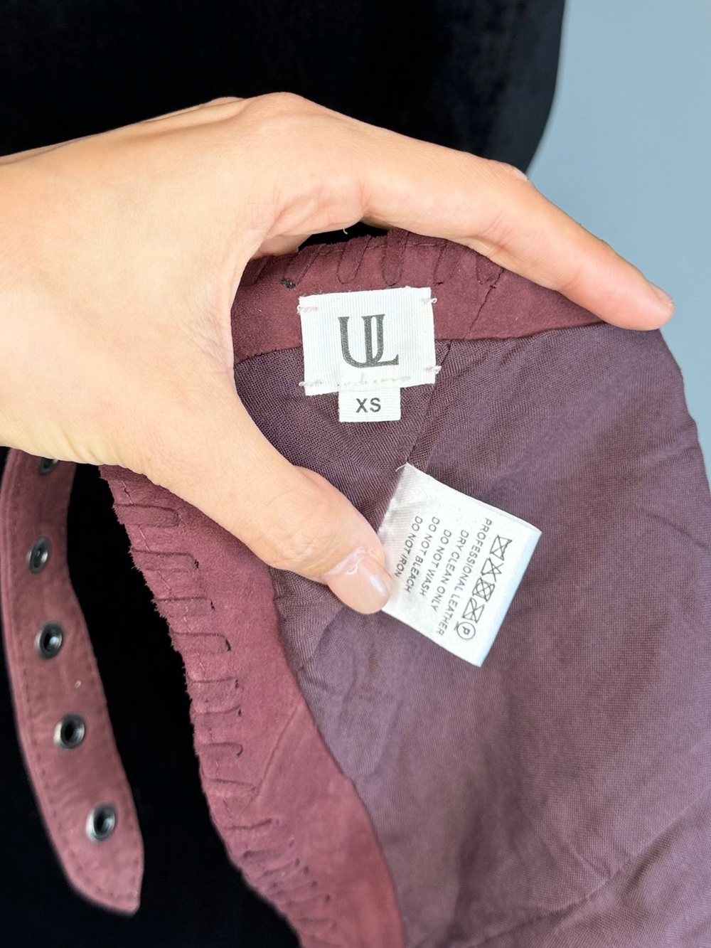 Understated Leather Hankerchif Whipstitch Top - Picture 8 of 8